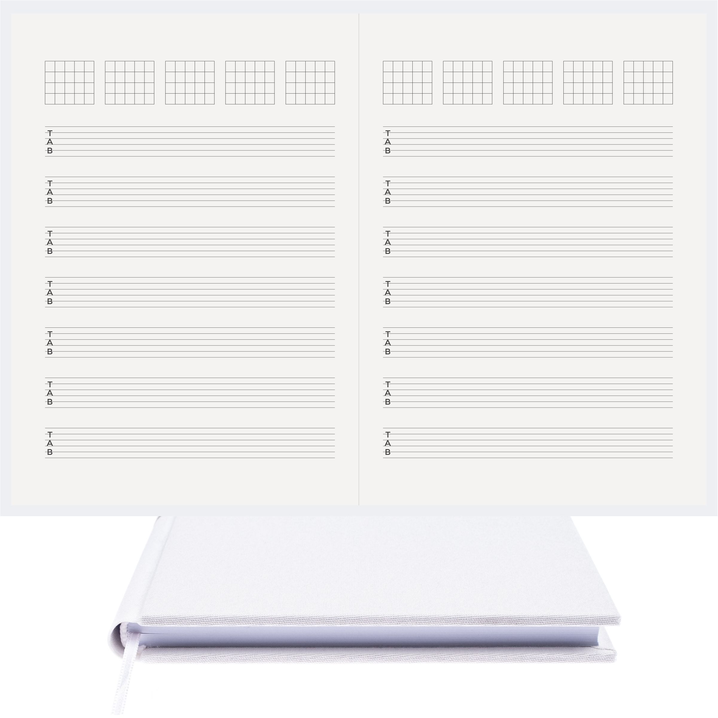 Gitar Müzik Nota Defteri Tab Anahtarlı Akortlu Nota Kağıdı – Viskon Kumaş Ciltli