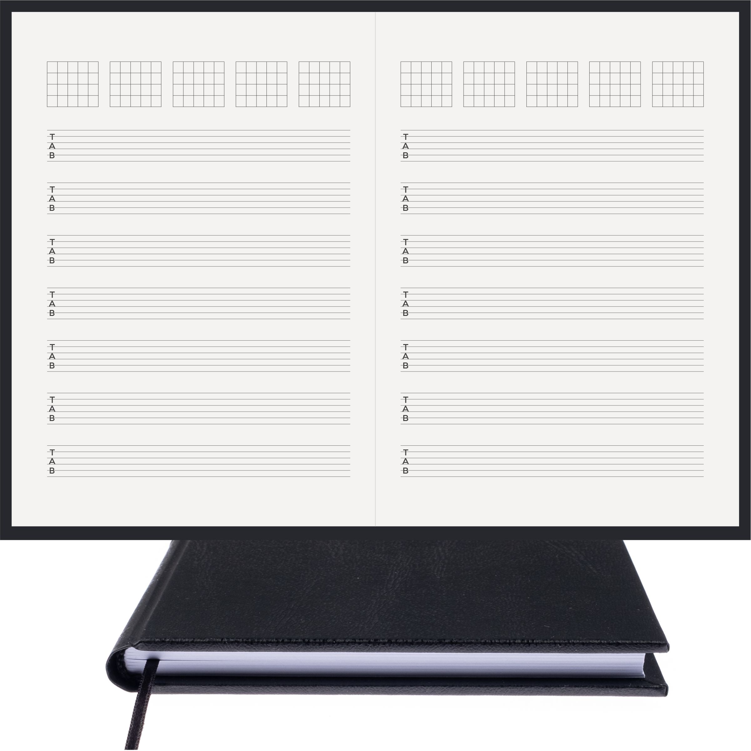 Gitar Müzik Nota Defteri Tab Anahtarlı Akortlu Nota Kağıdı – Termo Deri Ciltli