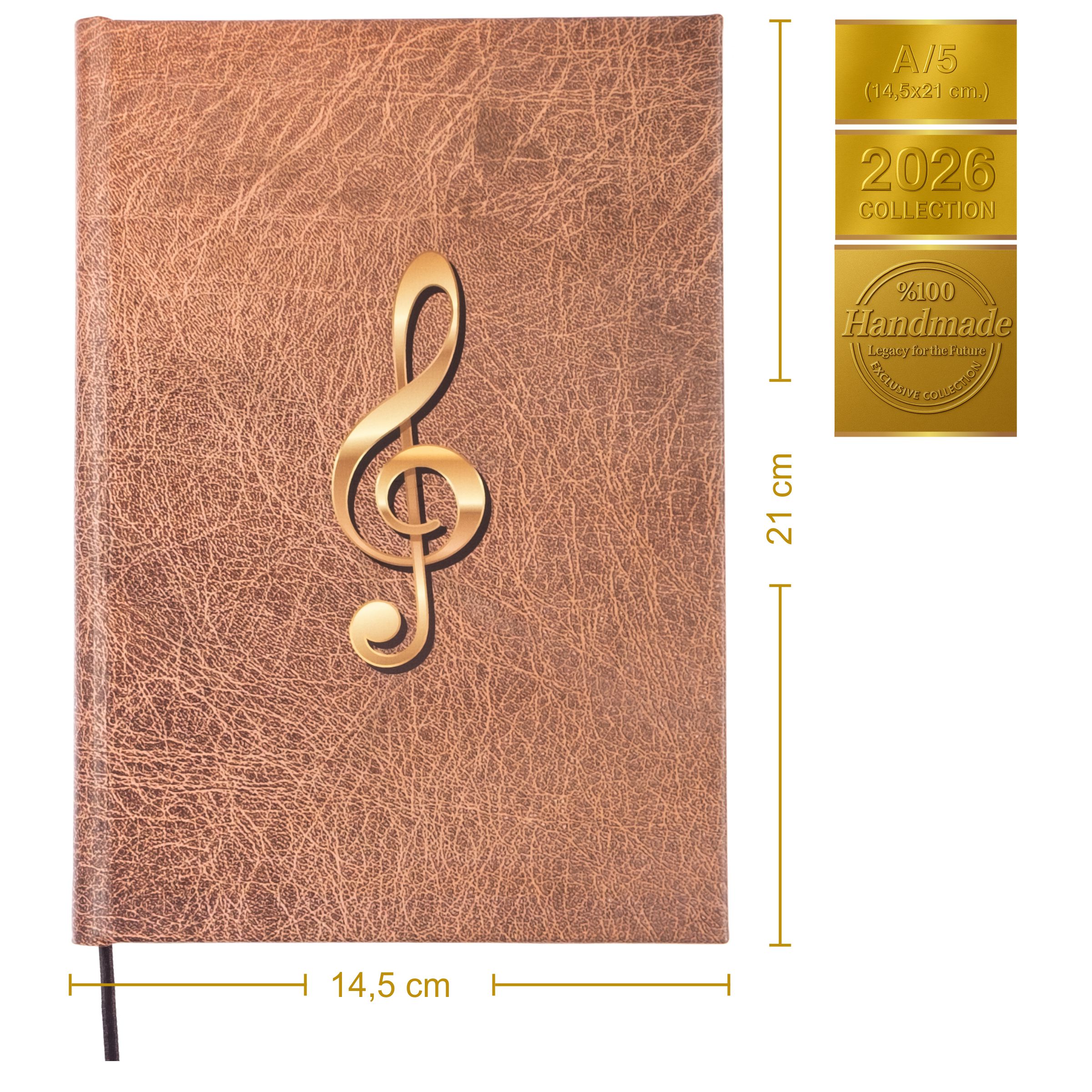 Gitar Müzik Nota Defteri Soll ve Tab Anahtarlı Nota Kağıdı  – Kuşe Kağıt Ciltli