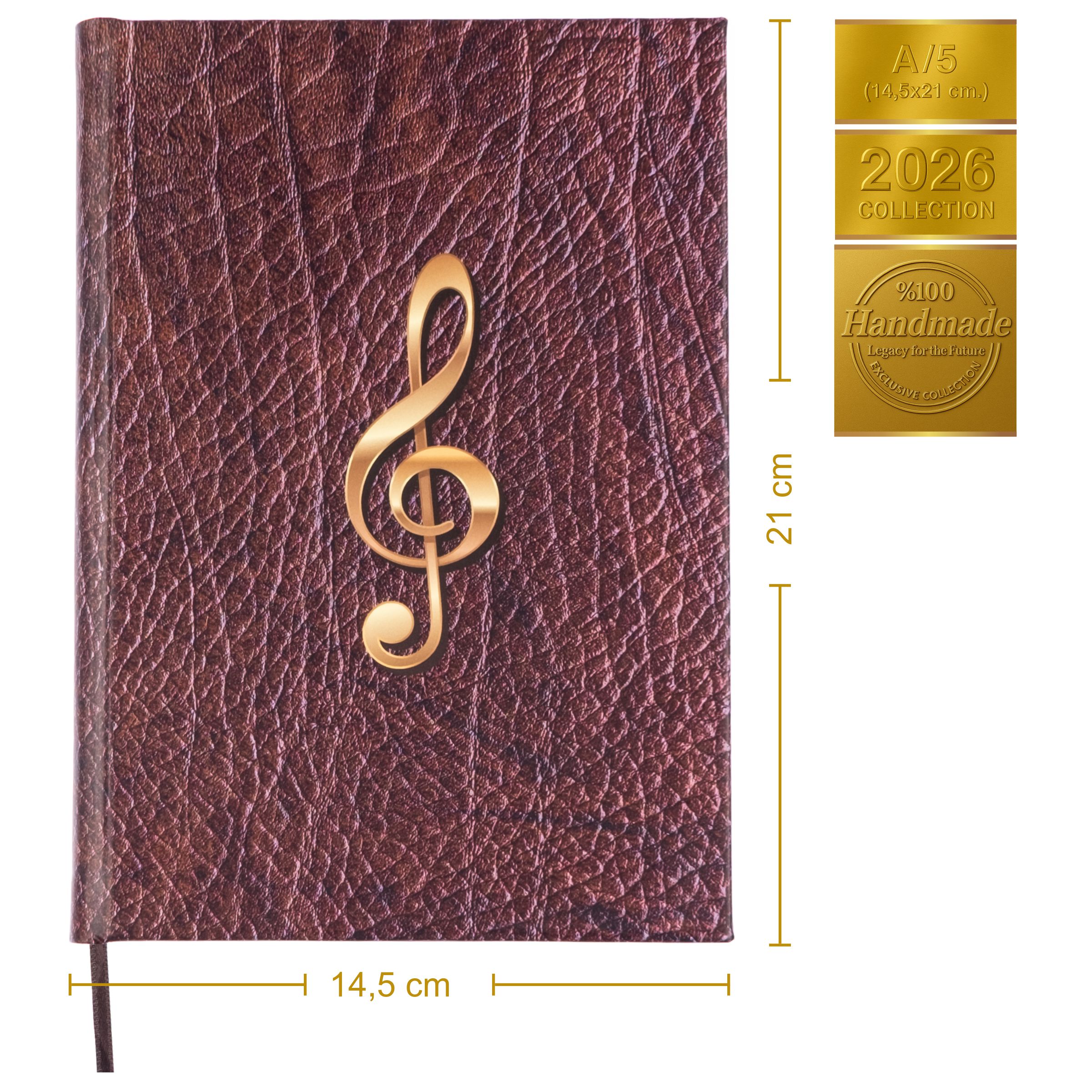 Gitar Müzik Nota Defteri Soll ve Tab Anahtarlı Nota Kağıdı  – Kuşe Kağıt Ciltli