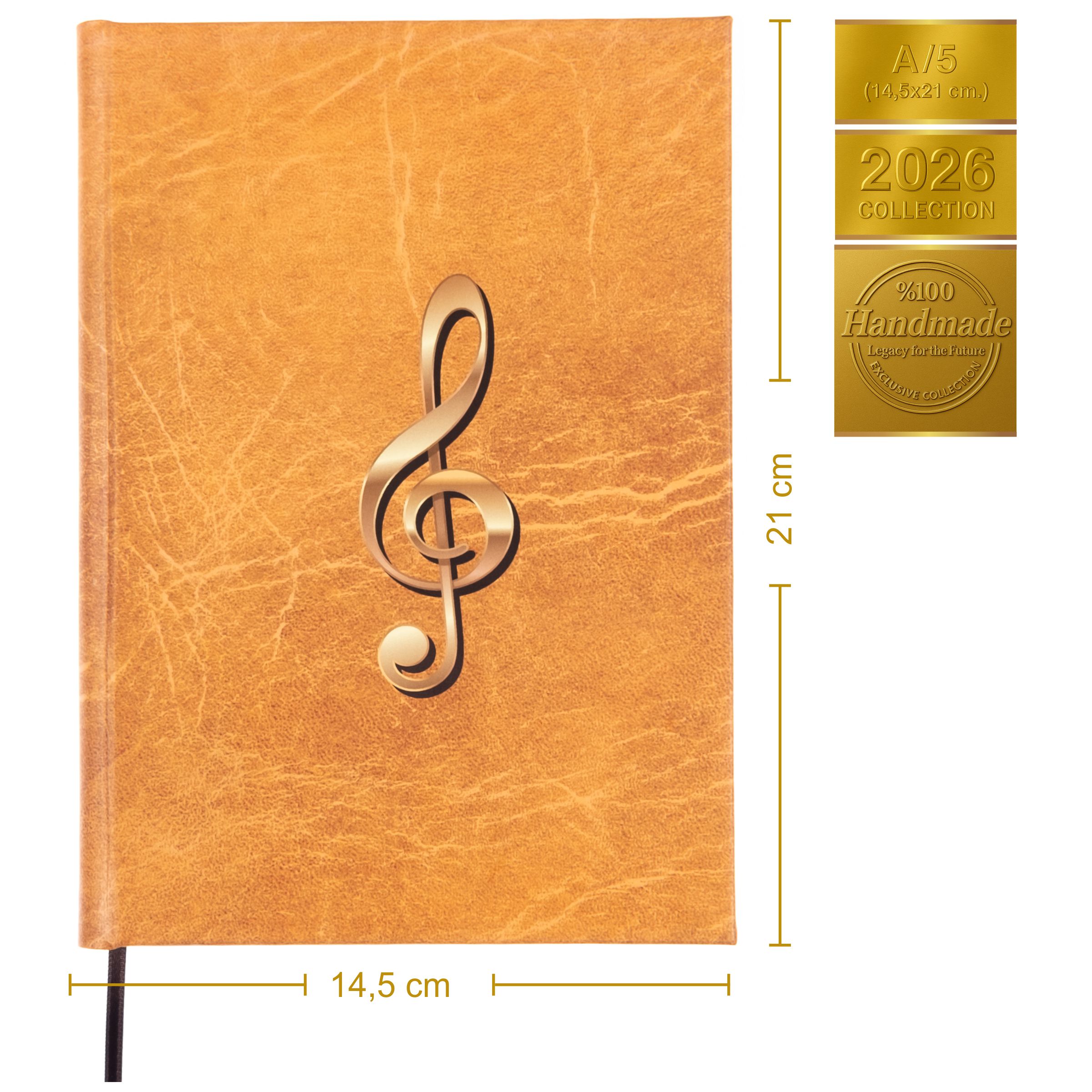 Gitar Müzik Nota Defteri Soll ve Tab Anahtarlı Nota Kağıdı  – Kuşe Kağıt Ciltli