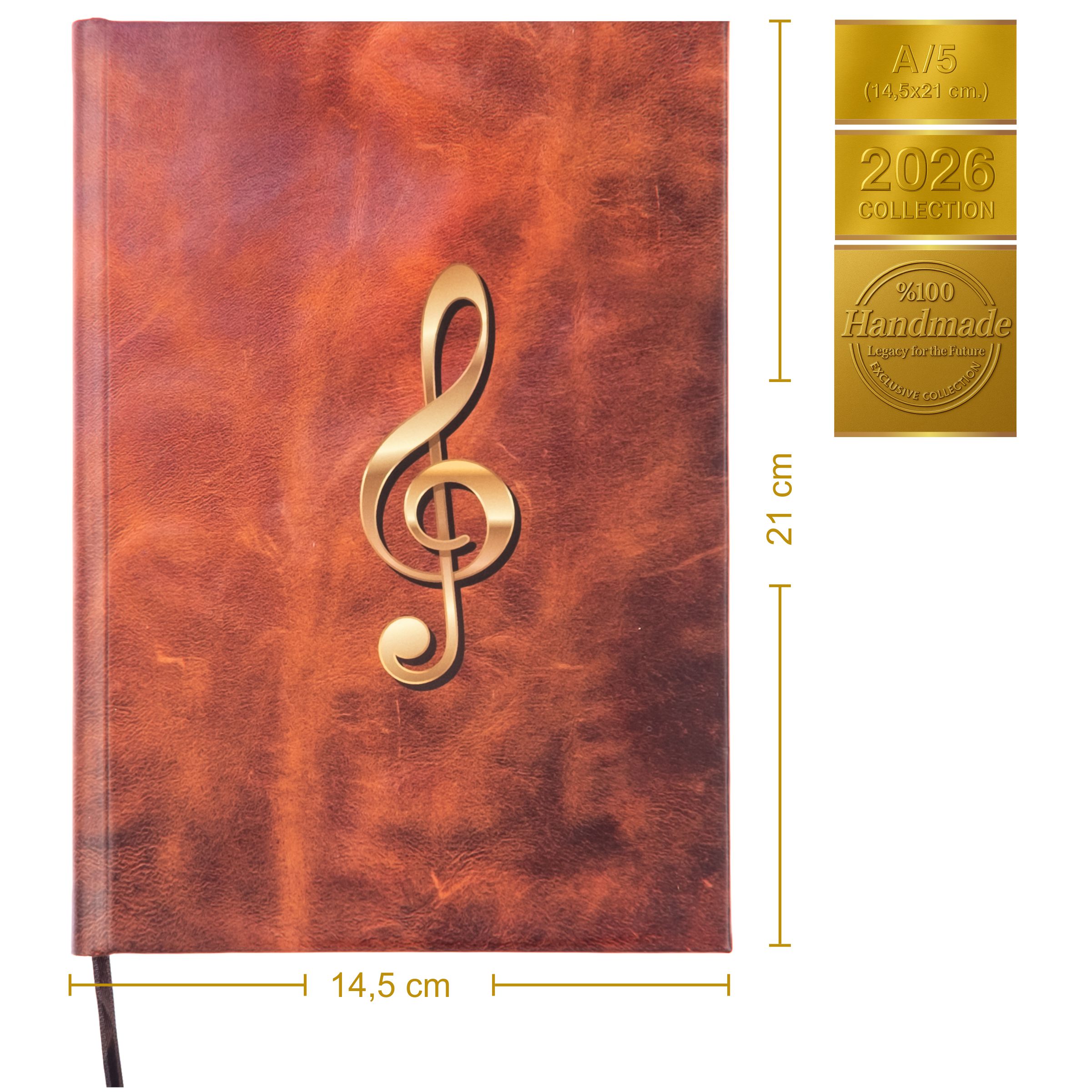 Gitar Müzik Nota Defteri Soll ve Tab Anahtarlı Nota Kağıdı  – Kuşe Kağıt Ciltli