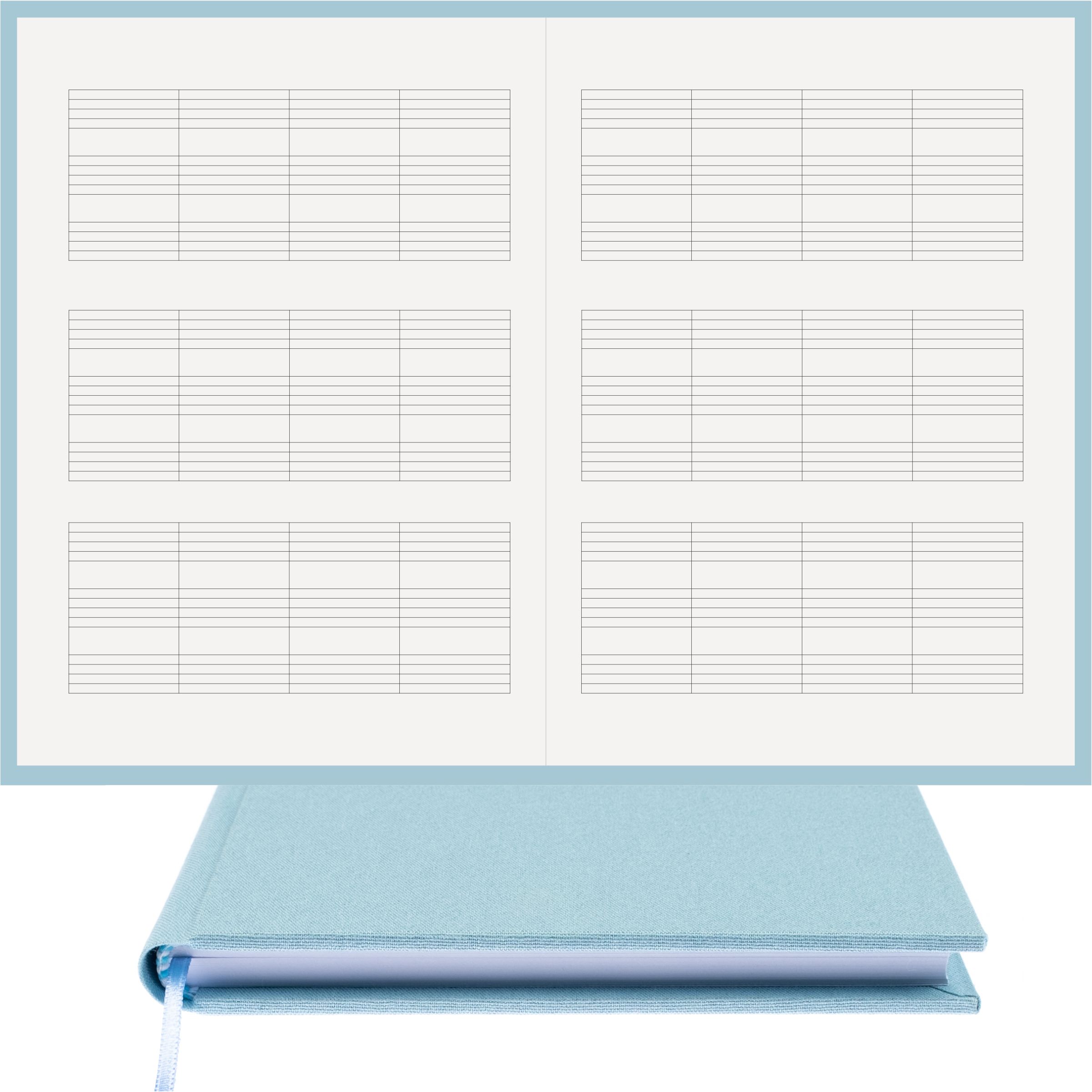 Piyano Müzik Nota Defteri - Üçlü Sistem Kesik Çizgili – Viskon Kumaş