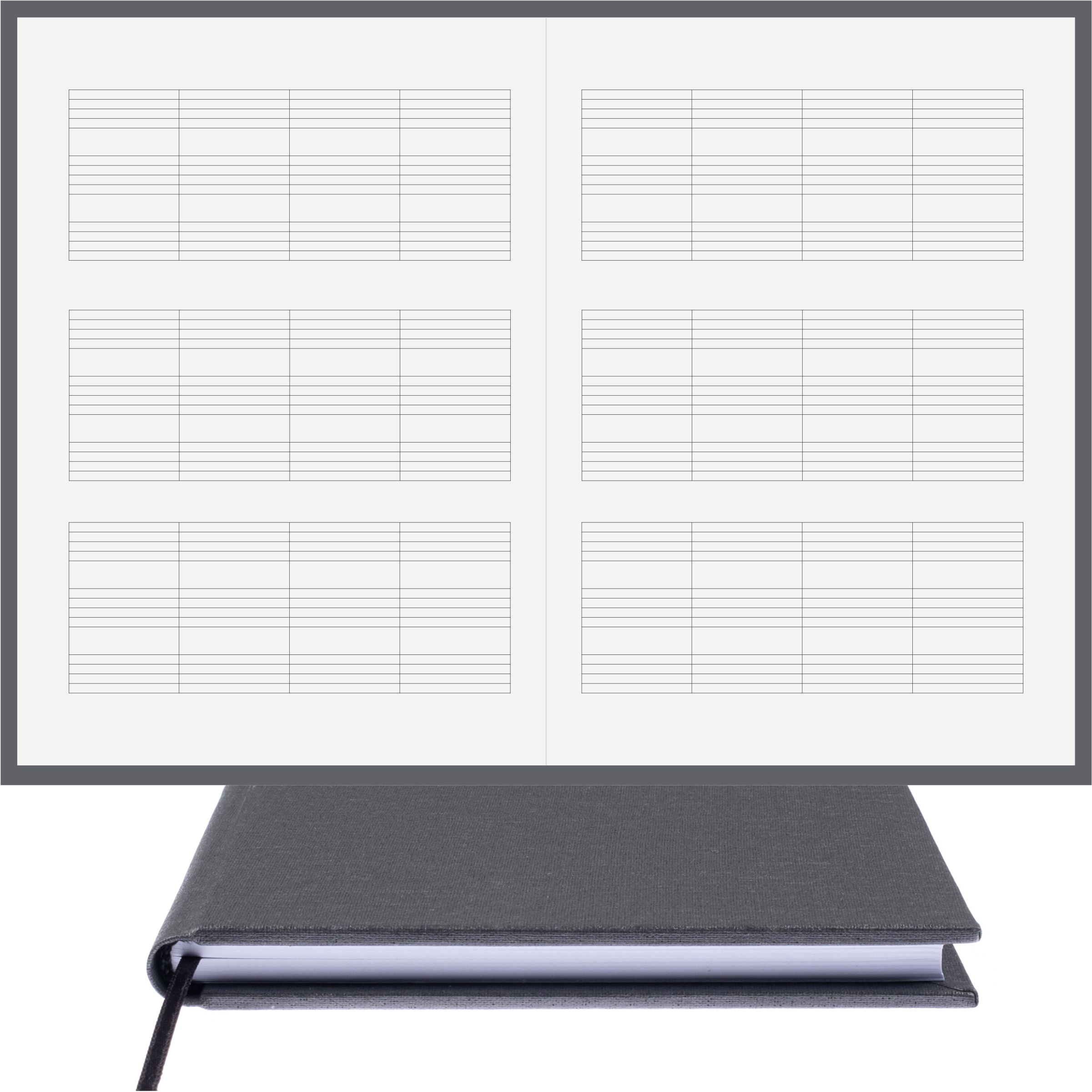 Piyano Müzik Nota Defteri - Üçlü Sistem Kesik Çizgili - Hakiki Cilt Bezi