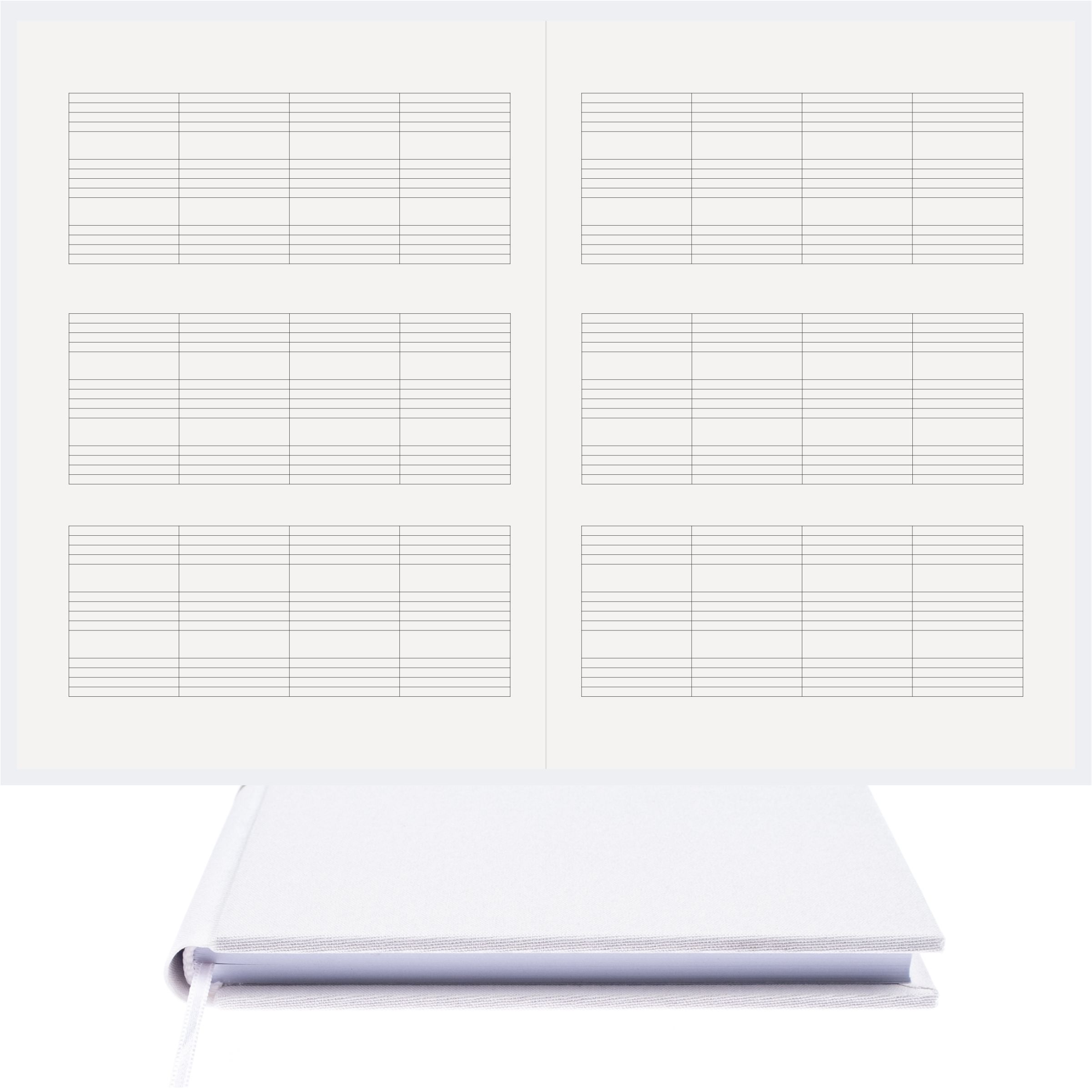 Piyano Müzik Nota Defteri - Üçlü Sistem Kesik Çizgili – Viskon Kumaş