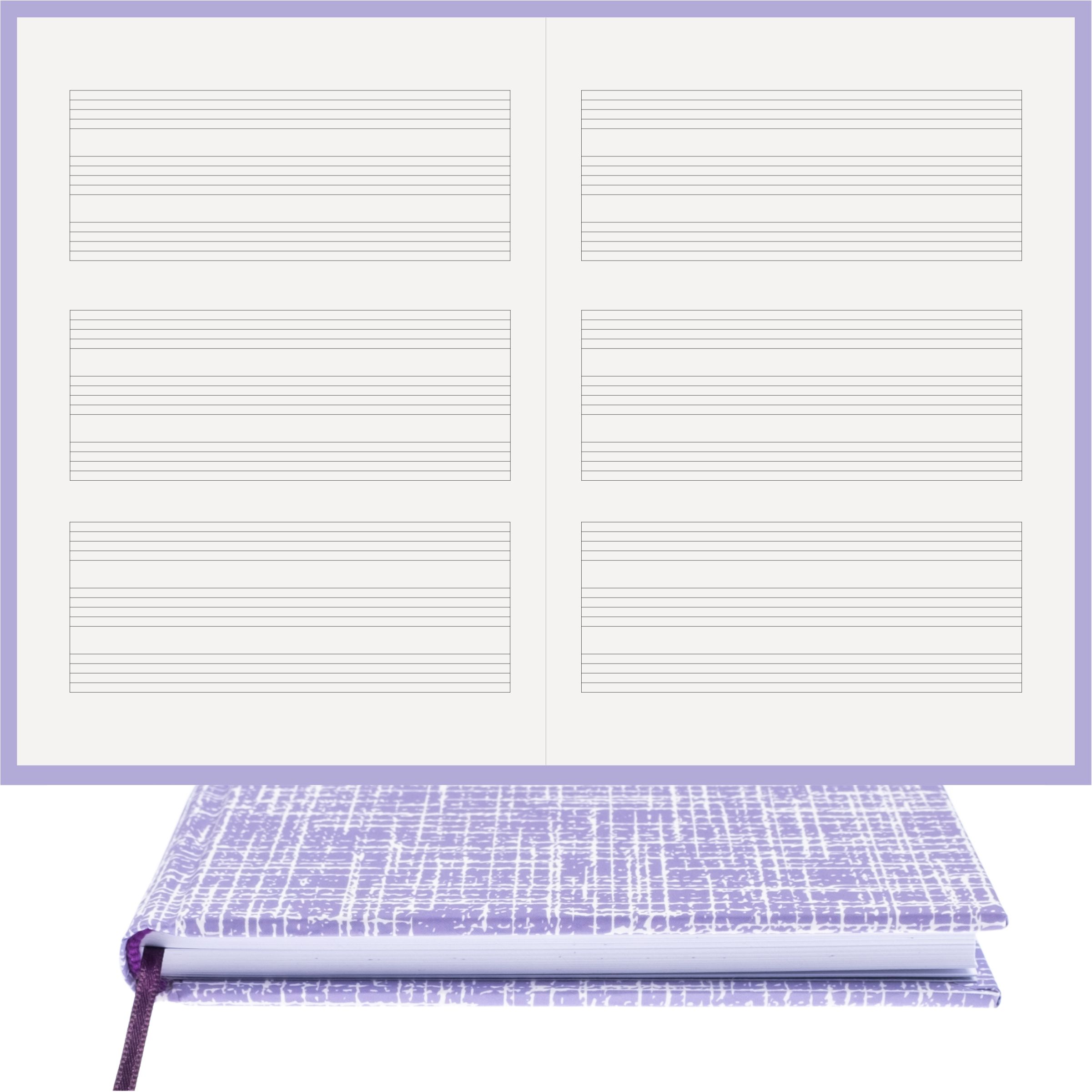 Piyano Müzik Nota Defteri - Anahtarsız Üçlü Nota Kağıdı  – Kuşe Kağıt Ciltli