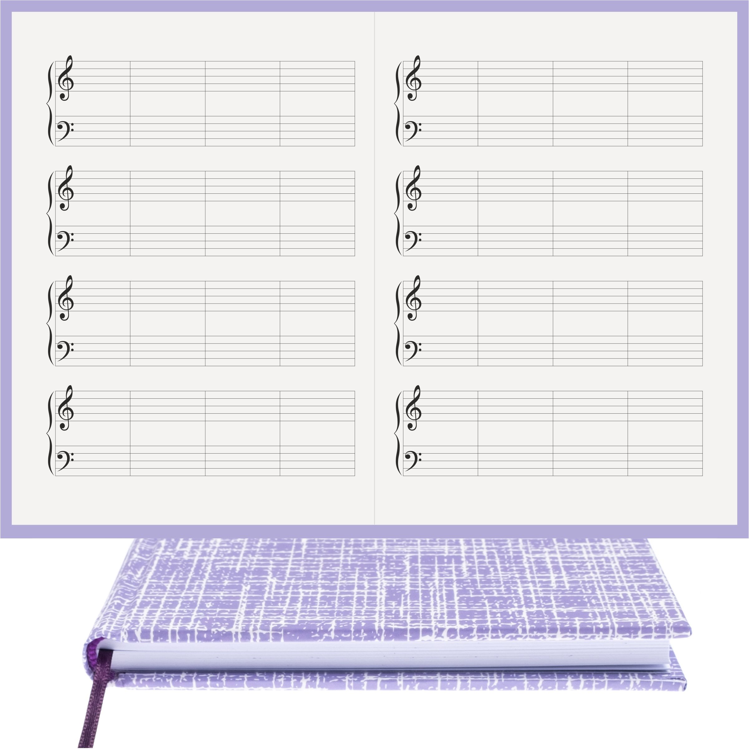 Piyano Nota Defteri Sol Fa Anahtarlı, K. Çizgili Nota Kağıdı – Kuşe Kağıt Ciltli