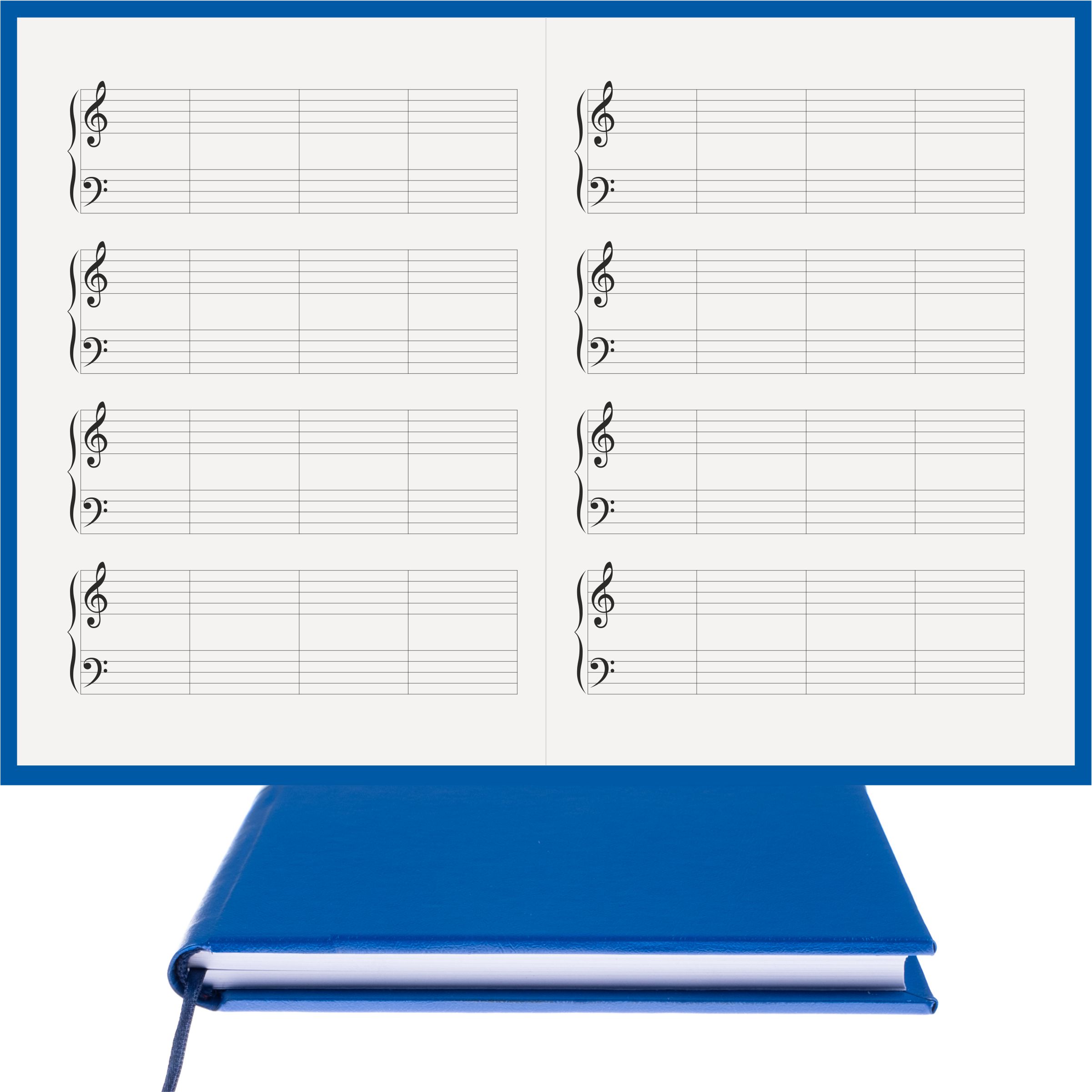 Piyano Nota Defteri Sol Fa Anahtarlı, K. Çizgili Nota Kağıdı – Termo Deri Ciltli