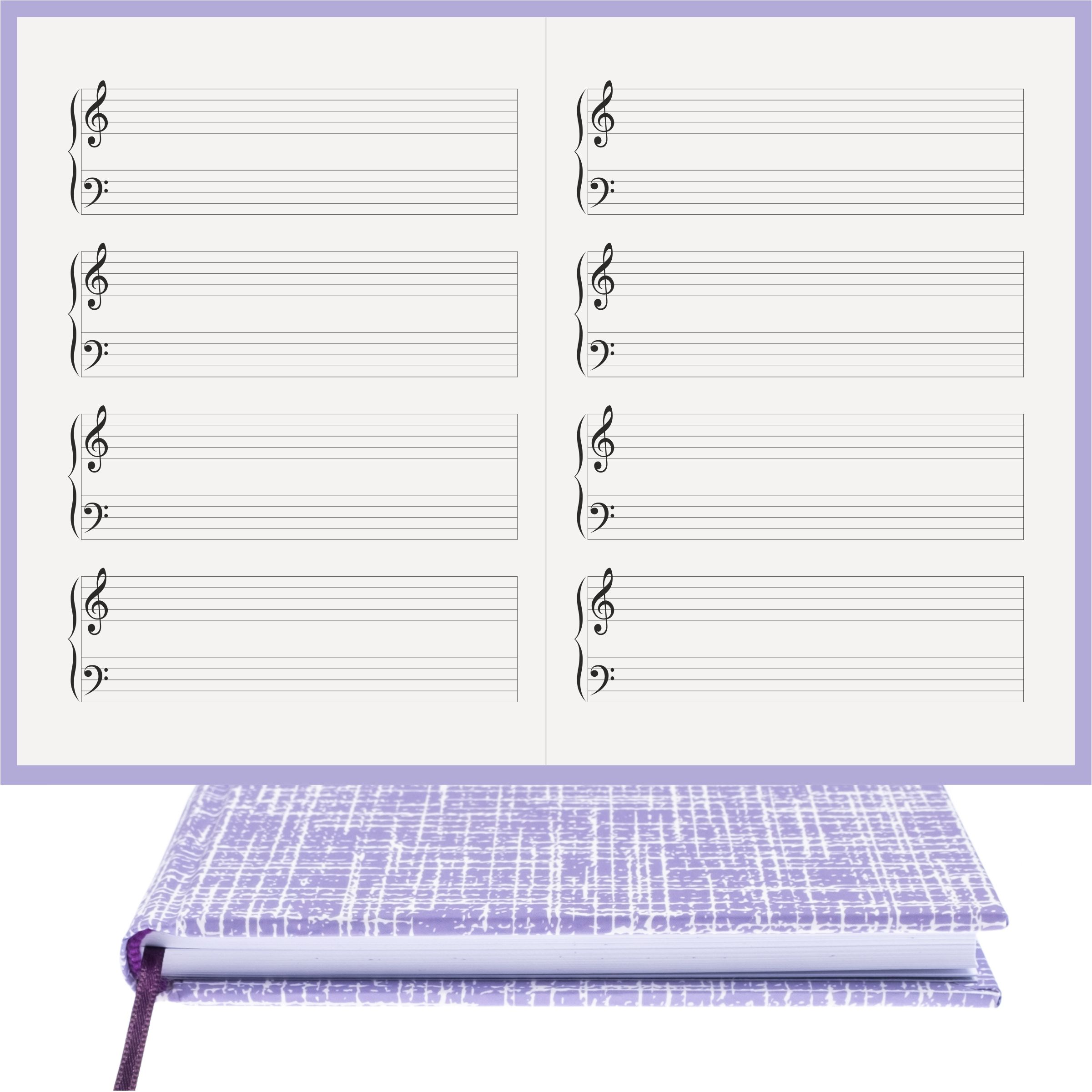 Piyano Nota Defteri Sol Fa Anahtarlı Nota Kağıdı  – Kuşe Kağıt Ciltli