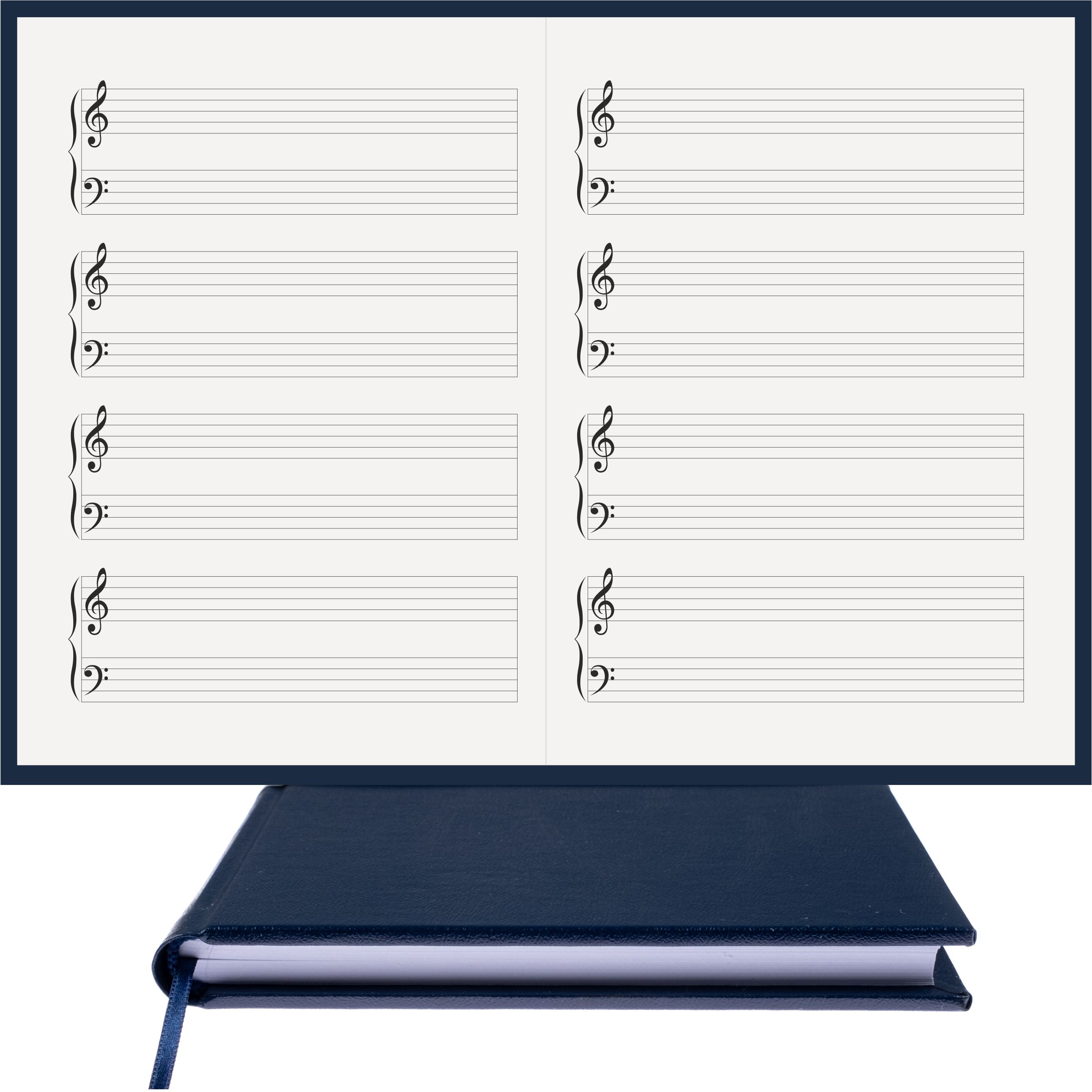 Piyano Nota Defteri Sol Fa Anahtarlı Nota Kağıdı – Termo Deri Ciltli