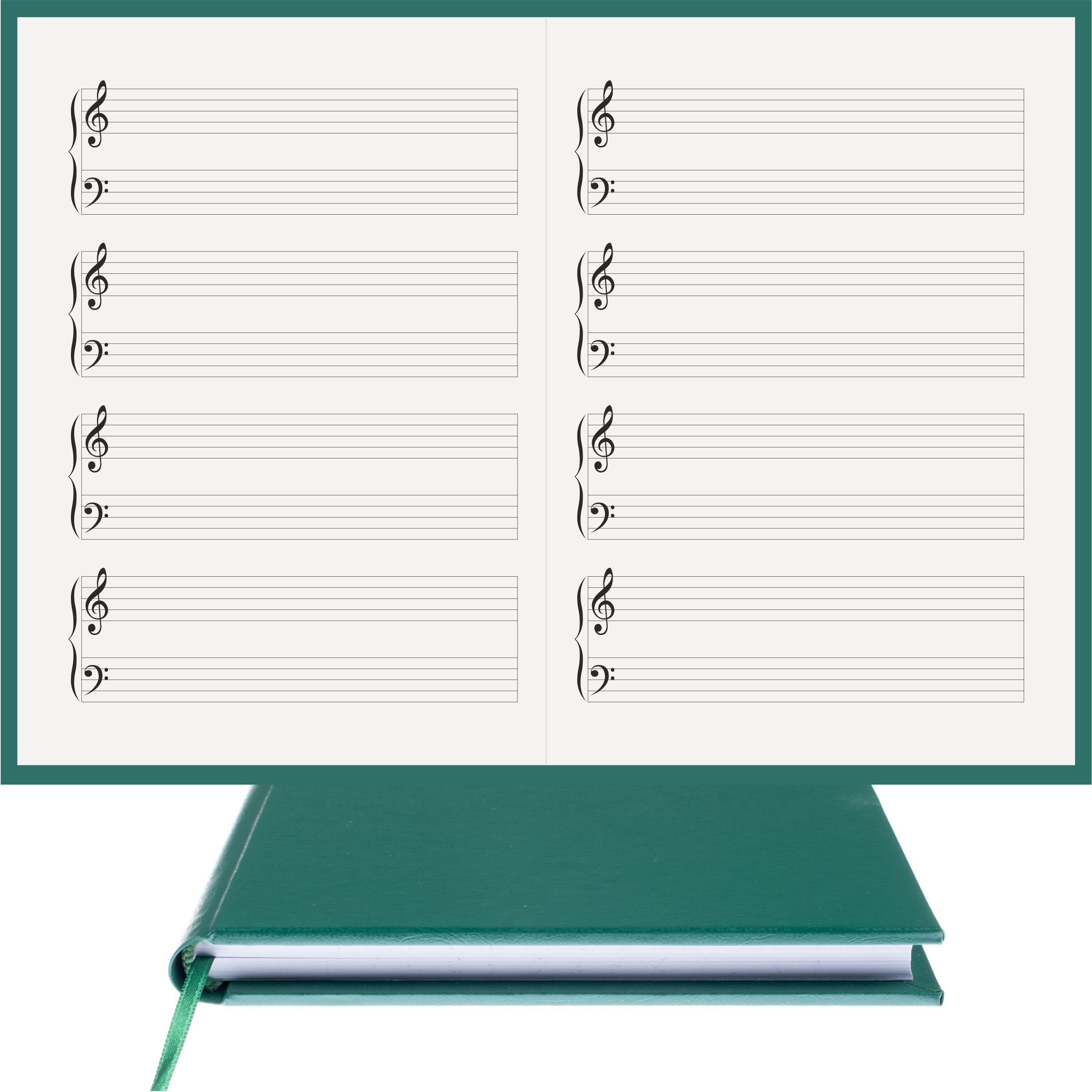 Piyano Nota Defteri Sol Fa Anahtarlı Nota Kağıdı – Termo Deri Ciltli