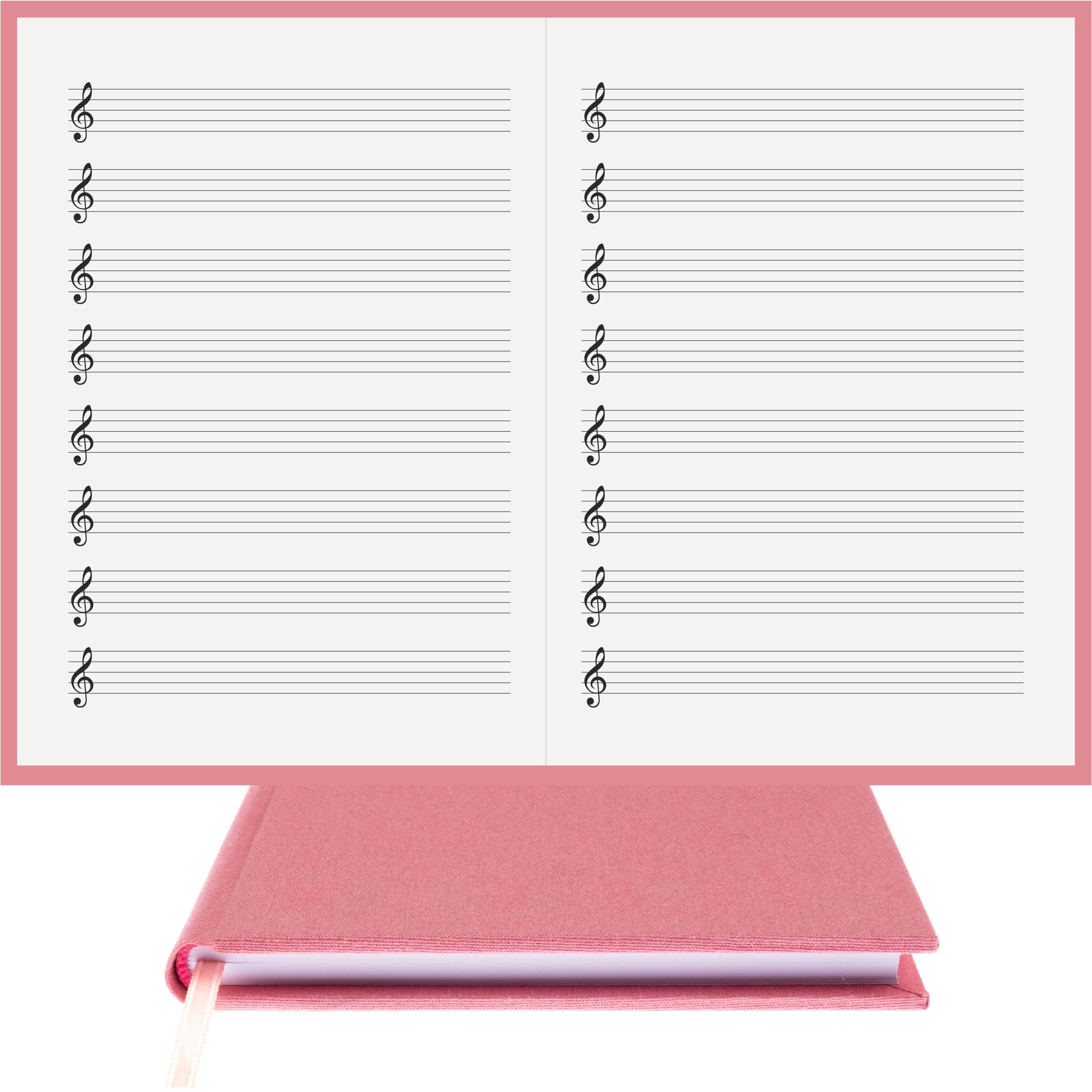 Müzik Defteri Sol Anahtarlı Nota Kağıdı – Viskon Kumaş Ciltli