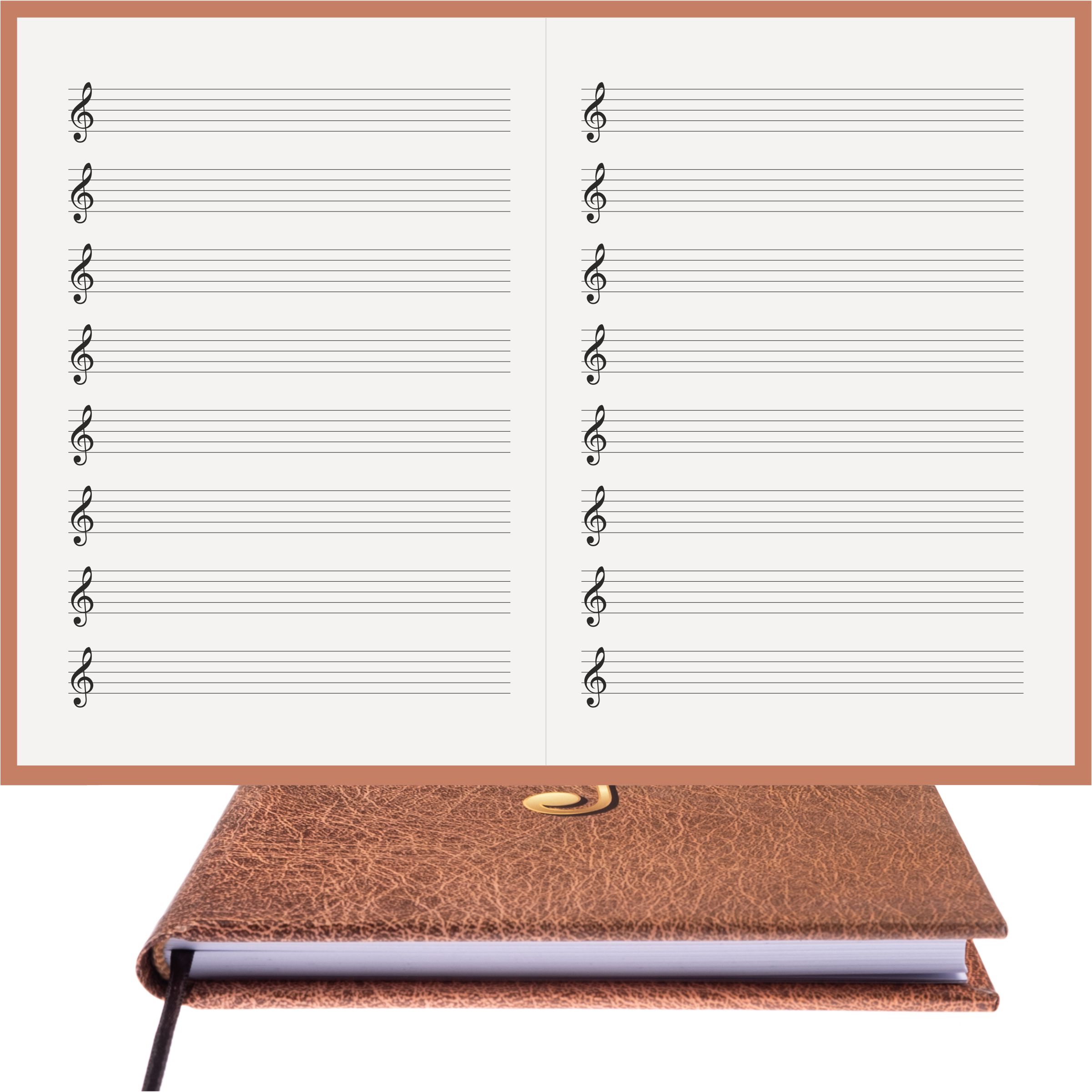 Müzik Defteri Sol Anahtarlı Nota Kağıdı – Kuşe Kağıt Ciltli