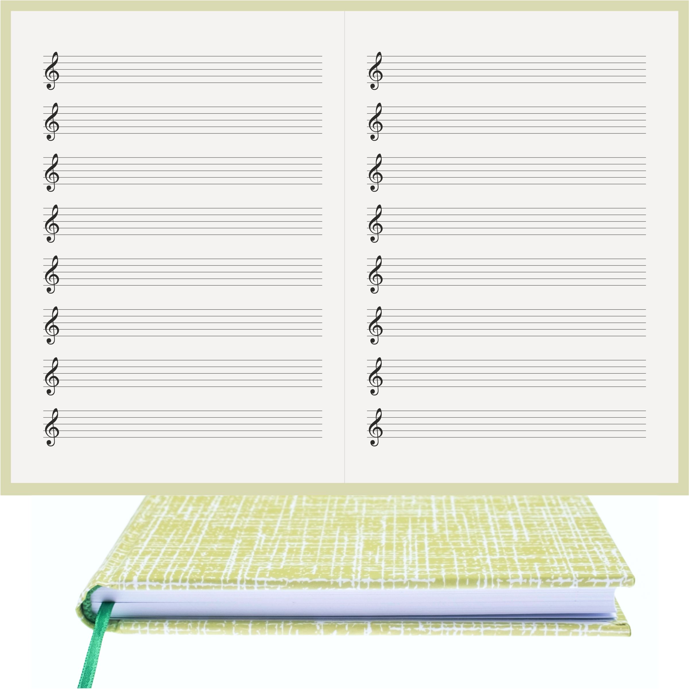 Müzik Defteri Sol Anahtarlı Nota Kağıdı – Kuşe Kağıt Ciltli