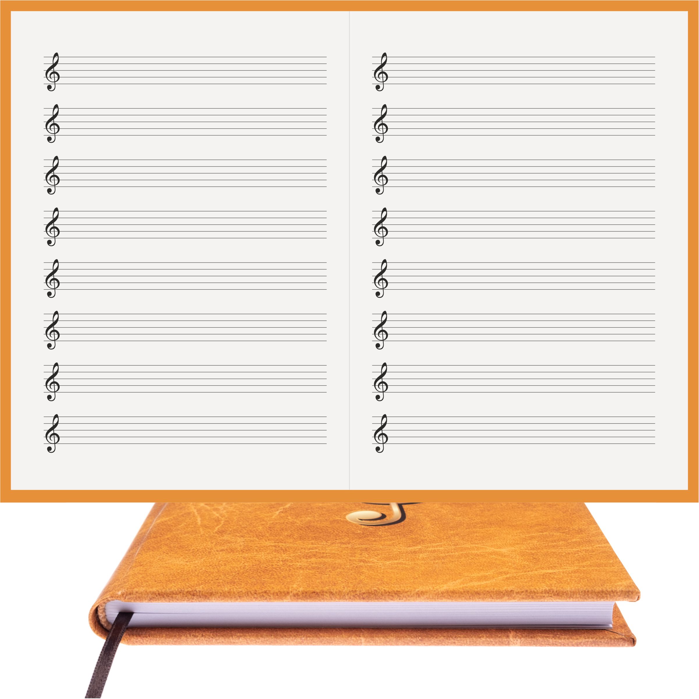 Müzik Defteri Sol Anahtarlı Nota Kağıdı – Kuşe Kağıt Ciltli