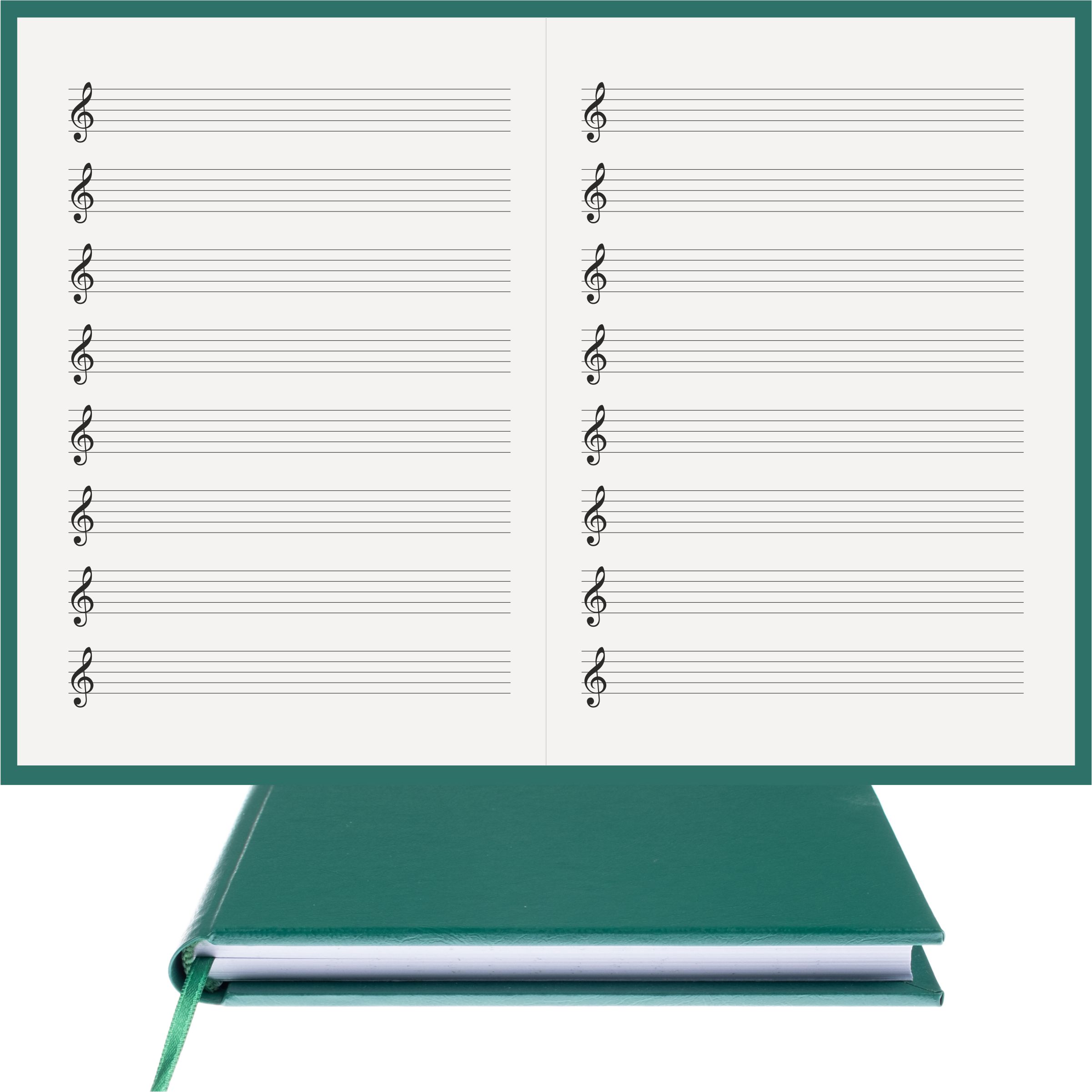 Müzik Defteri Sol Anahtarlı Nota Kağıdı – Termo Deri Ciltli